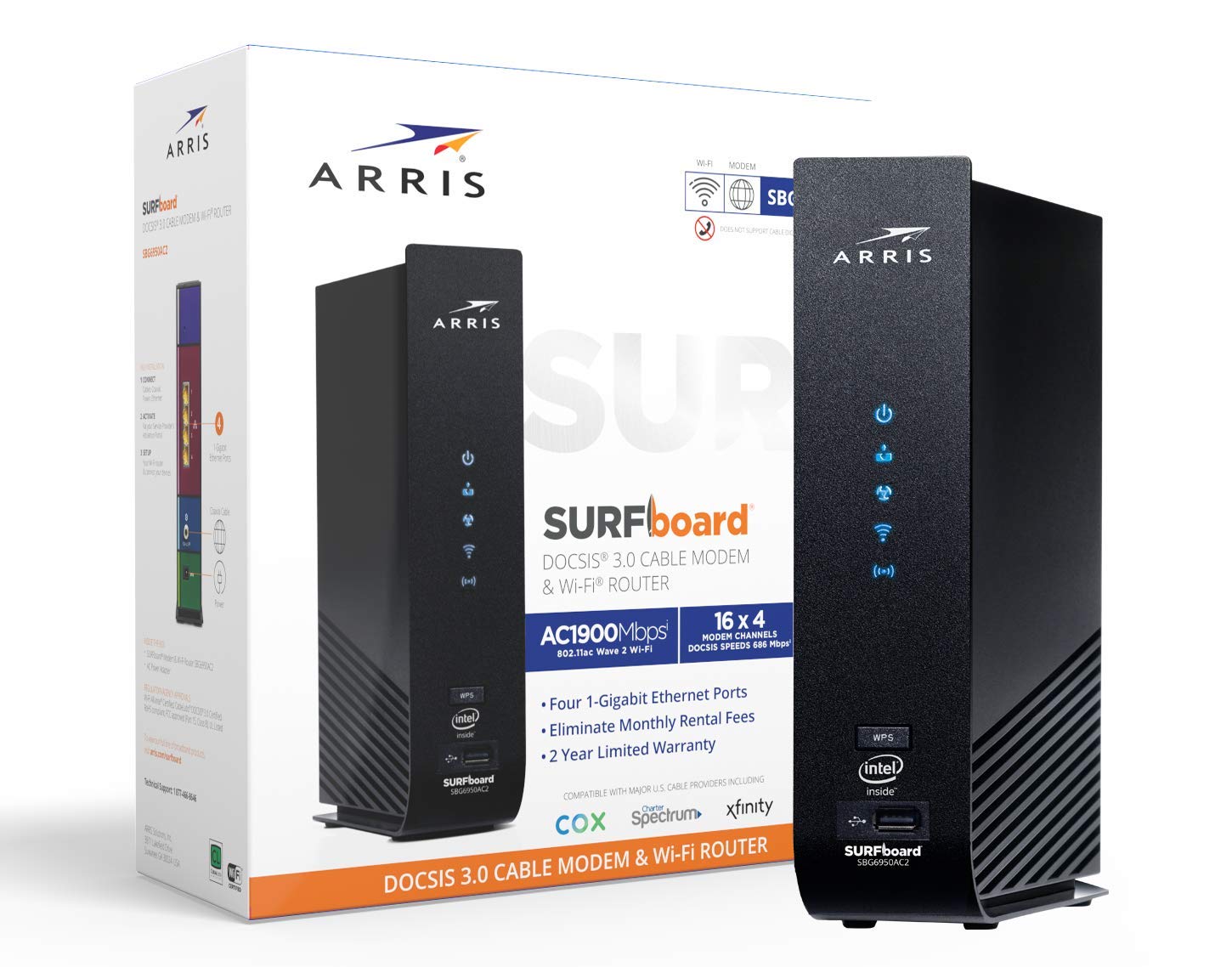 Arris Surfboard Sbg6950ac2 16x4 Docsis 3 0 Cable Modem Amazon In Electronics