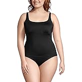 Lands' End Women's Square Neck Underwire Tankini Top Swimsuit Adjustable Straps