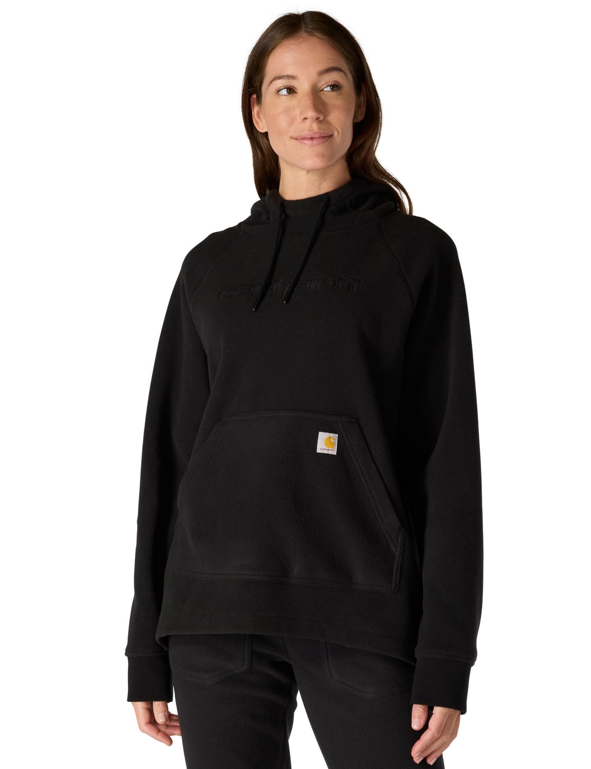 Carhartt Women’s Force Oversized-Fit Fleece Hooded Sweatshirt, Black, Medium