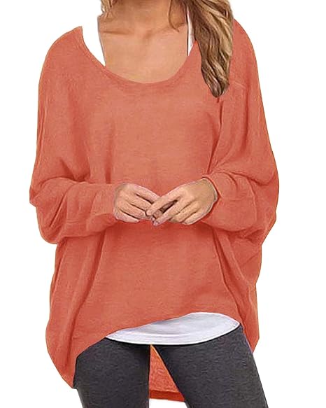 ZANZEA Damen Lose Asymmetrisch Jumper Sweatshirt Pullover Bluse Oberteile Oversize Tops