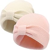 Zion Praiser Baby Beanie Winter Hat Knitted Warm Hat with Cute Bow Toddler Infant Cuffed Beanies 0-8