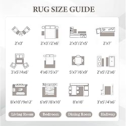 Area Rug Living Room Rugs 8x10 - Large Soft Boho
