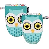 Alselo Mini Oven Mitts,2pk - Silicone Little Kitchen Gloves, Heat Resistant with Non-Slip Grip and Soft Quilted Cotton Lining for Safe Backing Cooking Barbecue (Green, 2)