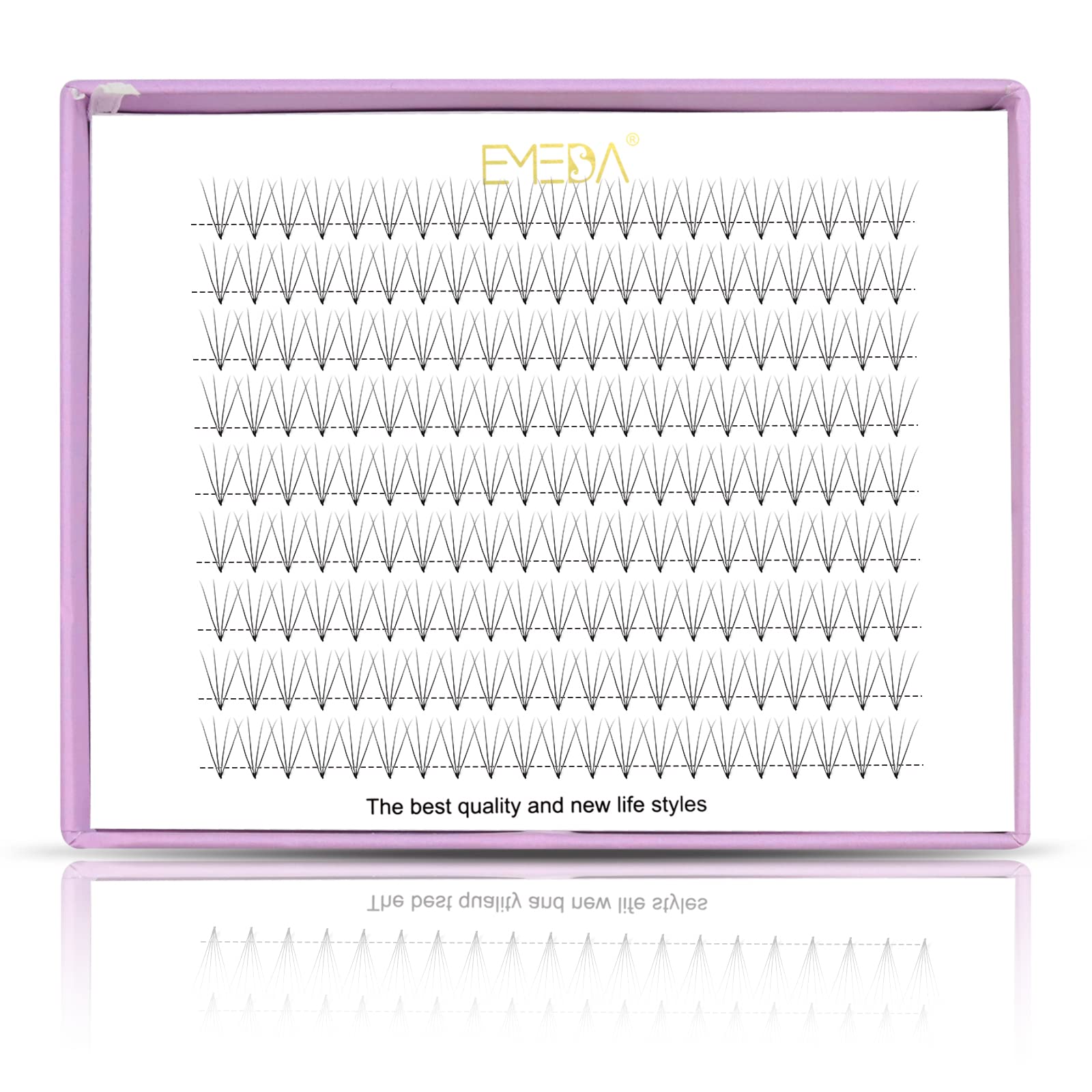 EMEDA Pre Made Fan Eyelash Extensions D Curl 4D Russian Lashes 0.07mm 9 Rows Premade Fans 0.07 Mix 9-14mm 4D Volume Lashes