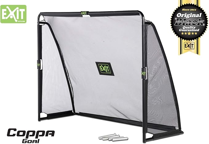 Amazon Com Exit Toys Usa Coppa Steel Soccer Goal 220x170cm Black Sports Outdoors