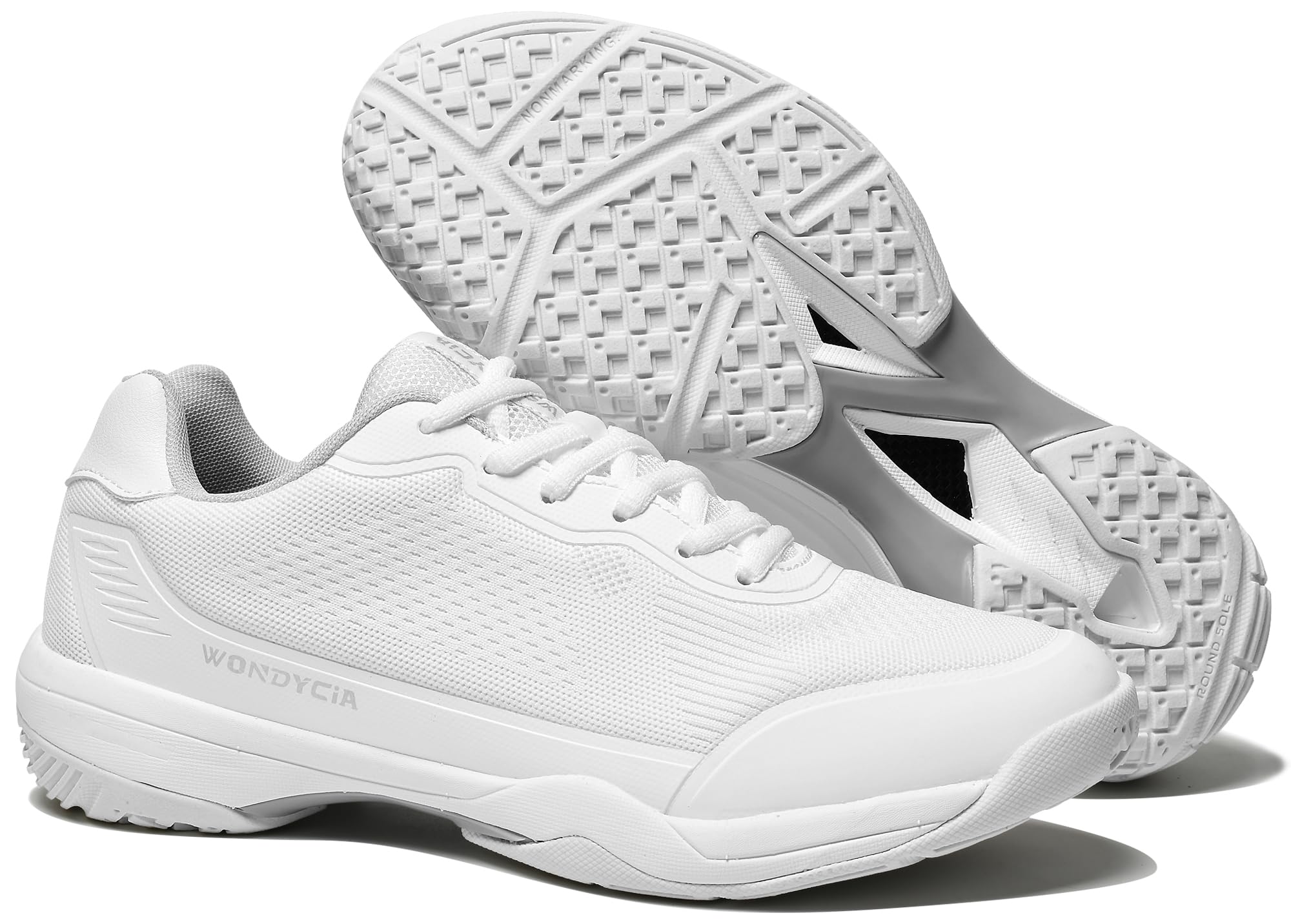 Photo 1 of **SHOWS SIGNS OF HEAVY USAGE** WONDYCIA Men's Tennis Shoes with Carbon Fiber Plate & Anti-Slip TPU - Lightweight Mesh for Hard Court Stability White,11 W