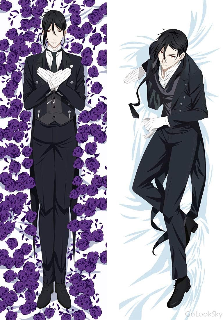GoLookSky Black Butler Sebastian (62.9inx19.6in) 160x50cm 2 Way Tricot JAPANSES Pillowcases