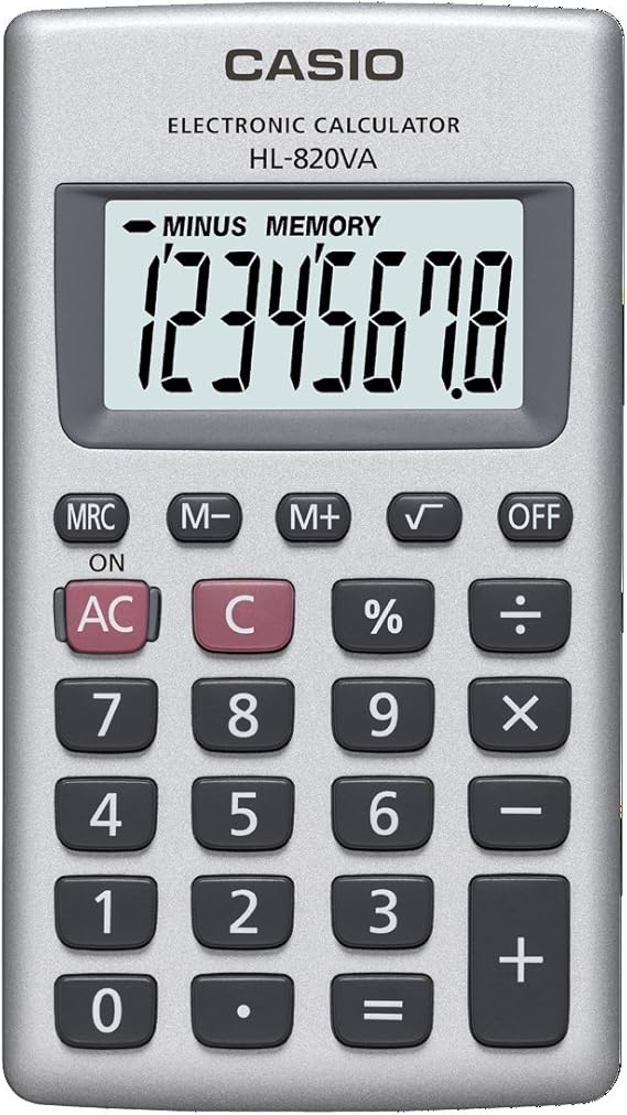 Casio HL820VASMH Calculadora Portable, 8 Dígitos, Operaciones