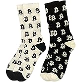 Bitcoin Socks - 2 Pack Cushioned Crew Socks with Arch Compression for a Secure Fit – Perfect Crypto Gift