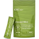 ION* Intelligence of Nature Focused Mind Nootropic Powder Drink Mix - Brain Boost Nootropic Drink with Matcha for Memory, Focus & Relaxation, Brain Supplement for Men & Women, Adults - 5 Packets