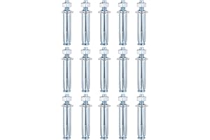 DTGN 5/16" x 2-1/2" Hex Nut Sleeve Anchors - 15Pack - Good for Concrete Dry Brick Block Walls - Carbon Steel - Silver