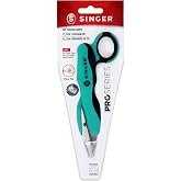 SINGER ProSeries&trade; 5" Thread Snips, Comfort Grip, Sewing &amp; Yarn Cutter | Spring-loaded 5 inch thread snips with fine tips and comfort grip; quickly trim threads and frayed edges, thumb-hole storage