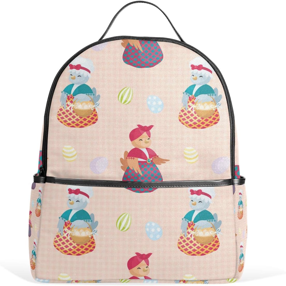 School Bag Hen and Easter Eggs Student Backpack for Boys Teen Girls