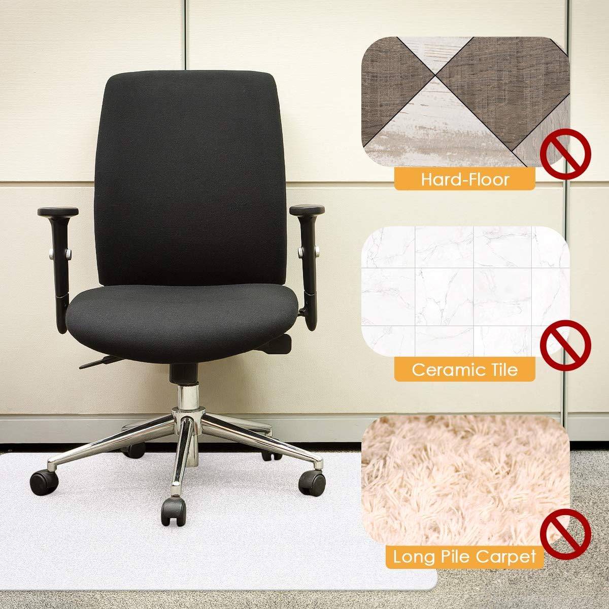 Chair Mat for Carpeted Floor, 36 x 48 inches, Premium Material Chair Mat with Lip, Easy Glide Transparent Mats for Chairs, Good for Desks, Floor Mats for Office: Kitchen & Dining