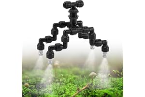 CozyCabin 4-Heads Reptile Mister Nozzles, 1/4'' Reptile Spray Nozzle 360 Degree Adjustable Detachable Nozzle - Fine Mist Fogger for Terrarium, Aquarium Rainforest