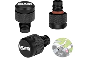 JALWM Motorcycle Mirror Hole Plugs M10x1.25 (3 Pcs),Universal Space Aluminum Motorcycle Rear View Mirror Screws fits for Most Motorcycle Compatible with Honda,Yamaha, Kawasaki,Suzuki,Ducati (Black)