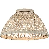 Meridian M60073NR Flush Mount, 1-Light 60 Watts, Natural Rattan