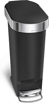 simplehuman CW1390 40L Slim Kitchen Pedal Bin with Silent Close Lid Black