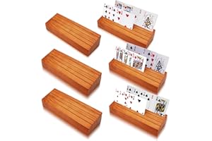 hismocal Playing Card Holders Deck Stand, Play Cards Holder for Kids or Elder People, Hands-Free Wood Holder Racks,Tray for O