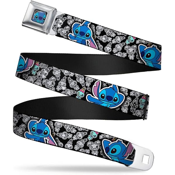 Web Belt Blank Matte Buckle - Lilo & Stitch Stitch 4-Poses/Lilo Dress