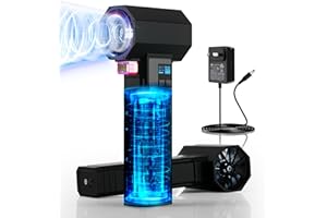 XOOPON Car Dryer Air Blower with LED, 1600G & 220MPH Powerful Turbo Dryer for Car Drying, 4 Speeds Electric Turbo Fan, Cordle