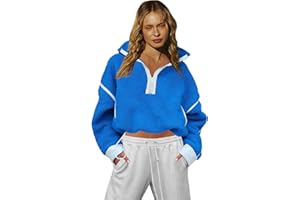 LAMISSCHE Half Zip Sweatshirt Women Oversized Sherpa Jacket V Neck Fleece Pullover Hoodie with Pockets