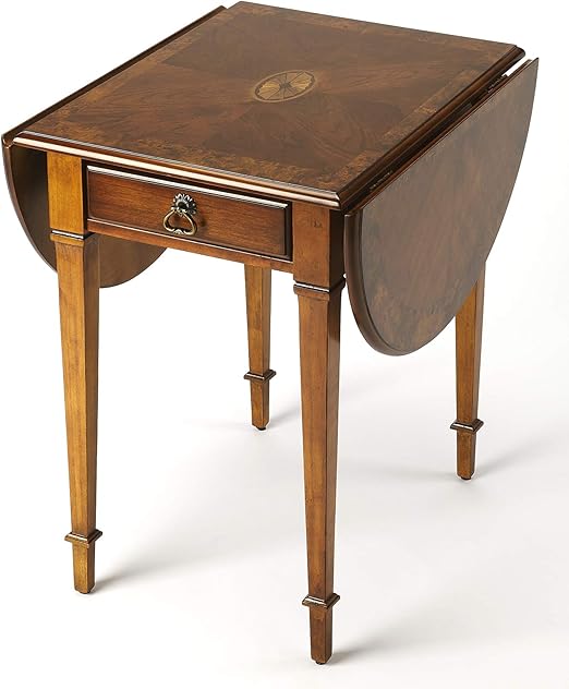 Amazon Com End Tables Pembroke Inlaid Drop Leaf Table Olive