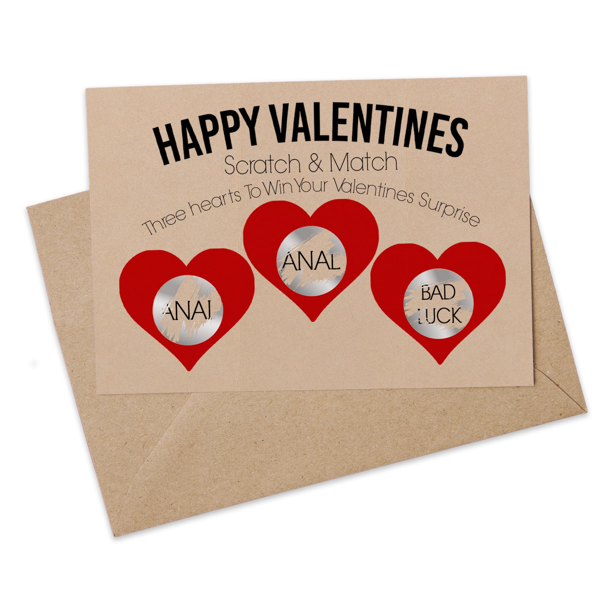 Print Maniacs Rude Valentine Scratch Card Adult Girlfriend to Boyfriend Naughty Love Cute Choose to Win or Lose A*al BJ S*x 69 Joke Funny (Lose A*al)