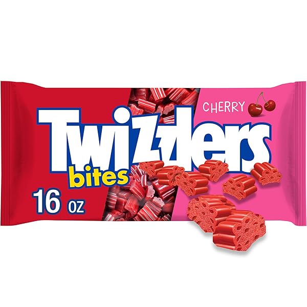 TWIZZLERS BITES CHERRY FLAVORED LICORICE STYLE, CHEWY CANDY...