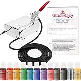 U.S. Cake Supply Complete Cake Airbrush 12 Color Decorating Kit | 12 Vibrant Food Colors - Air Brush for Cake Decoration, Cupcakes, Cookies &amp; Desserts