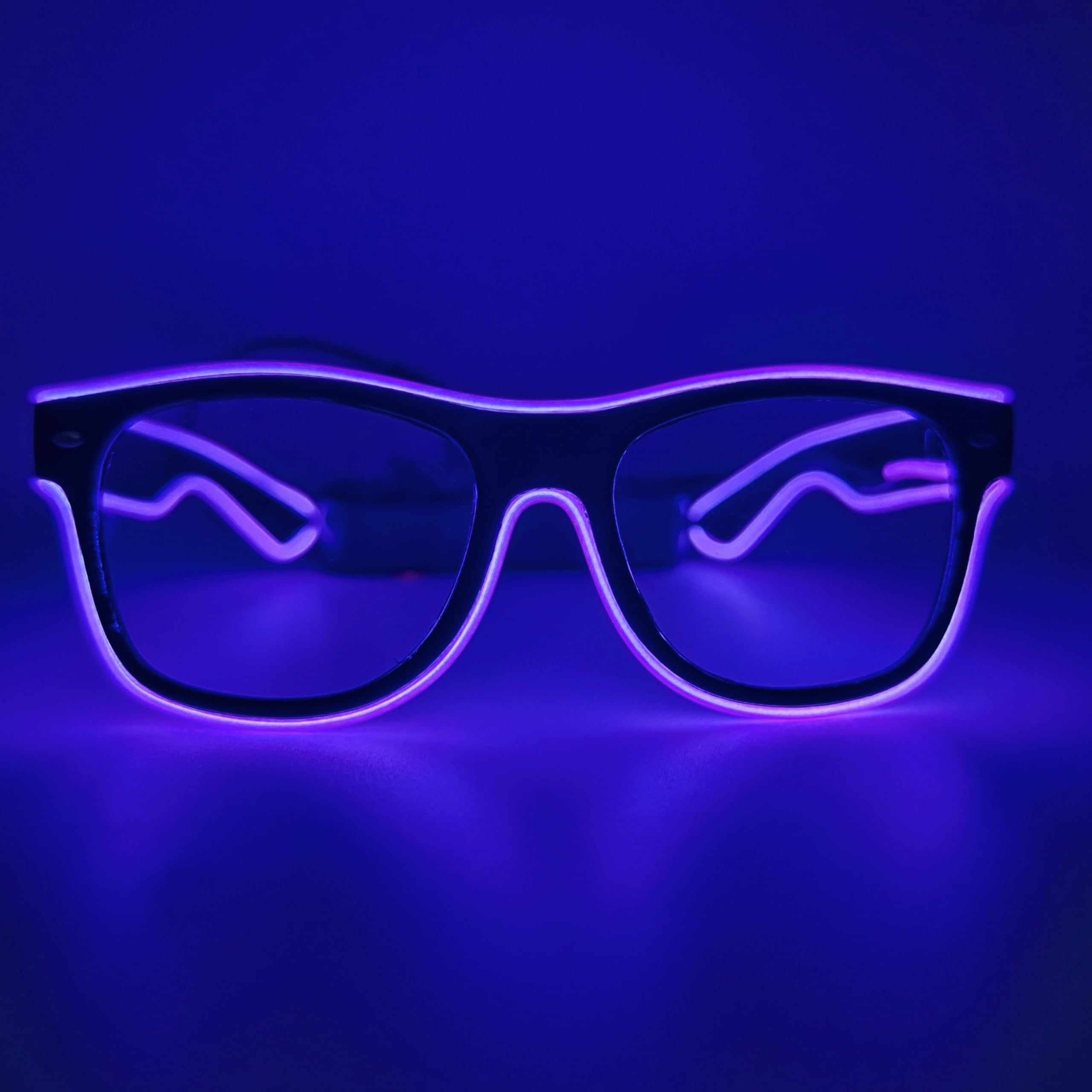 NIWWIN LED glasses, cyberpunk LED glasses, flexible wire neon glasses, flashing LED sunglasses costumes for cosplay, bar, club, party glasses, gift, party gadgets, EDM, Halloween (1, Purple)