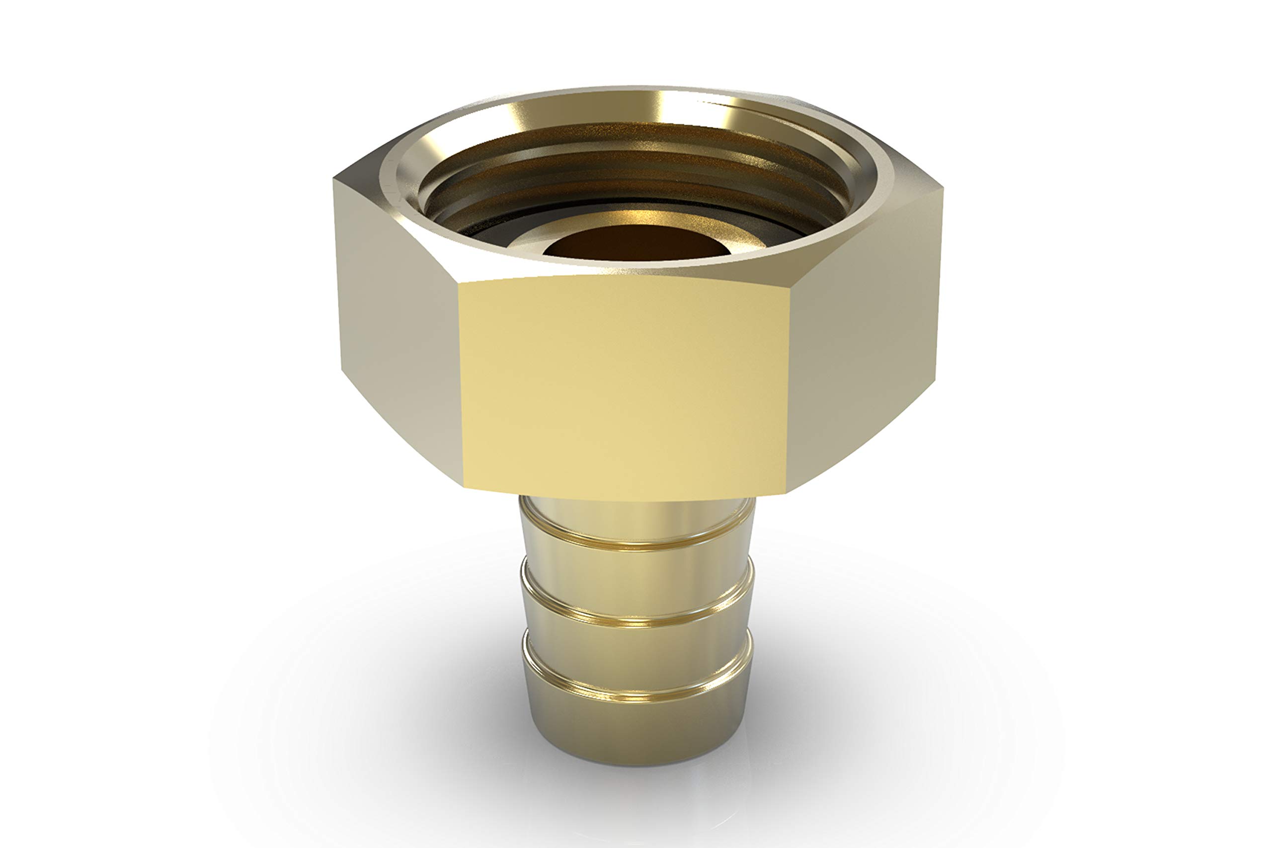 ABA Beul 55026.103.2 Hose Fitting with hex nut, Brass, 3/8 x 10