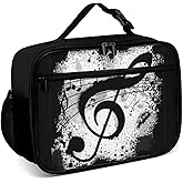 Muishi Music Note Reusable Lunch Box Insulated Lunch Bag Cooler Bag Lunchbox Meal Food Container Tote Bag for Women Kids Girls Boy School Camping Hiking Picnic Beach Travel