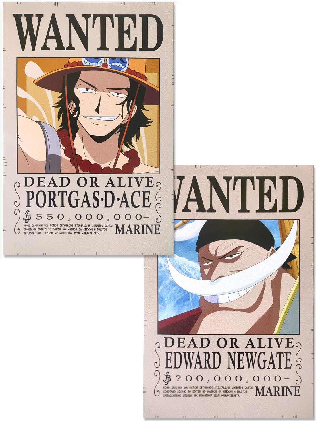 Comicsense Xyz Portgas D Ace And Edward Newgate One Piece Wanted Matte Finish Poster Paper 16 7 X 11 4 Inches Multicolour Amazon In Home Kitchen