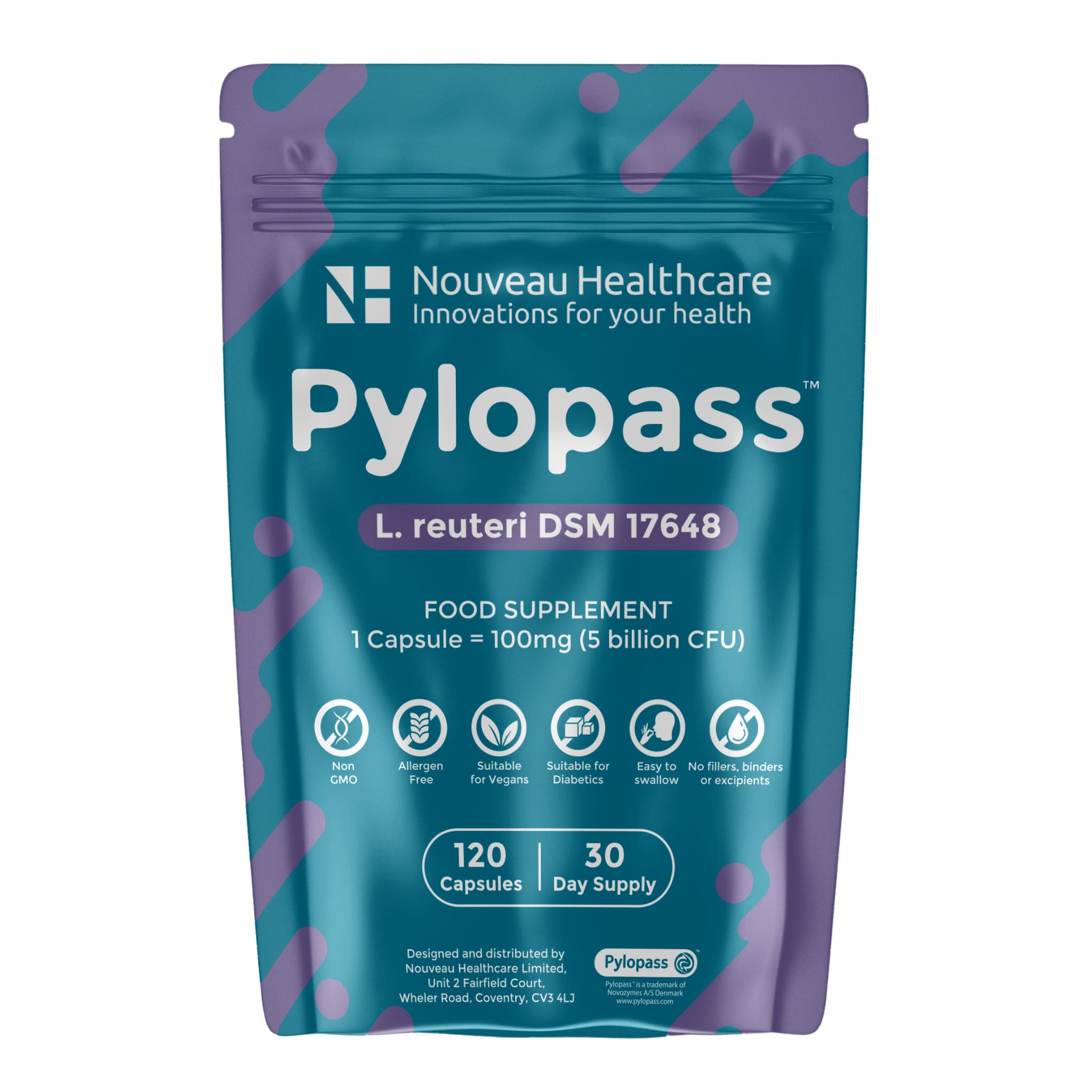 Nouveau Health L. reuteri DSM17648 Pylopass Targets Specific Bacteria