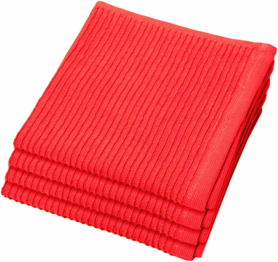 Now Designs Ripple Kitchen Dishcloth, Set of 4, Tangerine