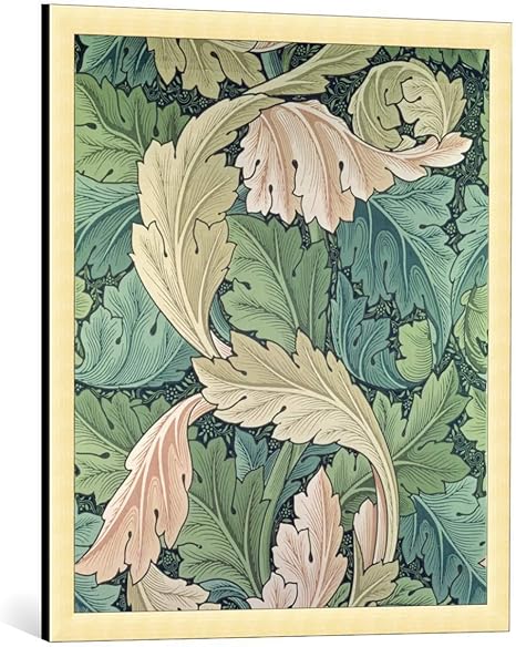 Amazon Com Kunst Fur Alle Framed Art Print William Morris Acanthus Wallpaper Design 1875 Decorative Fine Art Poster Picture With Frame 25 6x29 5 Inch 65x75 Cm Gold Brushed Home Kitchen