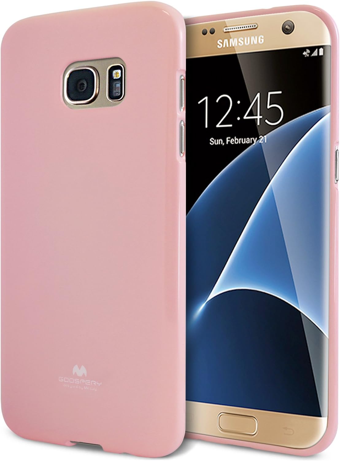 Goospery Pearl Jelly for Samsung Galaxy S7 Edge Case (2016) Slim Thin Rubber Case (Pink) S7E-JEL-PNK