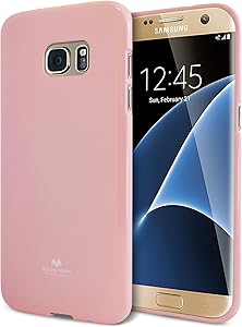 Goospery Pearl Jelly for Samsung Galaxy S7 Edge Case (2016) Slim Thin Rubber Case (Pink) S7E-JEL-PNK