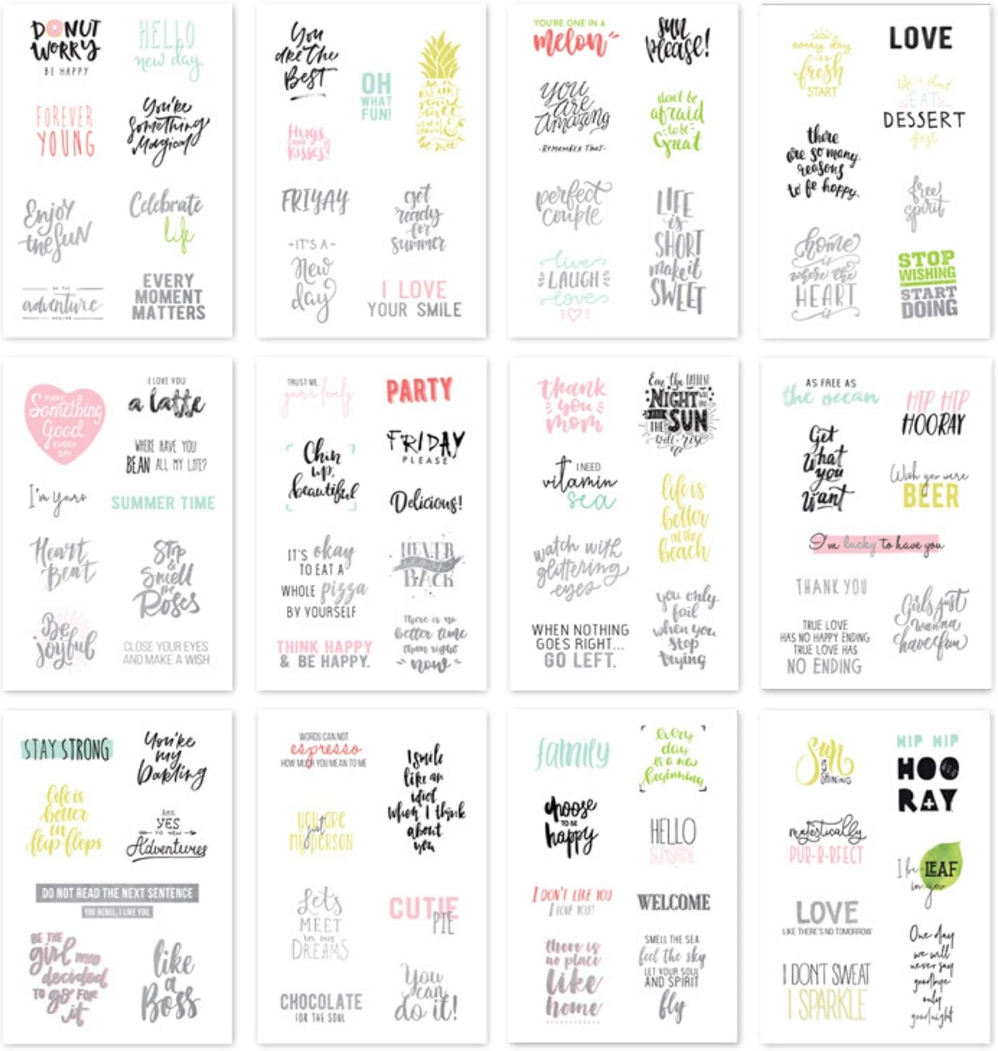 Craft Supplies Tools Mixed Paper Sets Scrapbooking Inspirational Word Packs Velum Quotes Quote Paper Packs Rub On Stickers Card Making Craft Projects