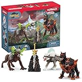 Schleich Eldrador Creatures - 5PC Fantasy Creature Set - Ice Wolf, Lava Hound, Rock Beast and Sword Figure Playset - Animal Monster Figurines for Boys and Girls - Durable Toys for Kids Ages 7+ | 72179