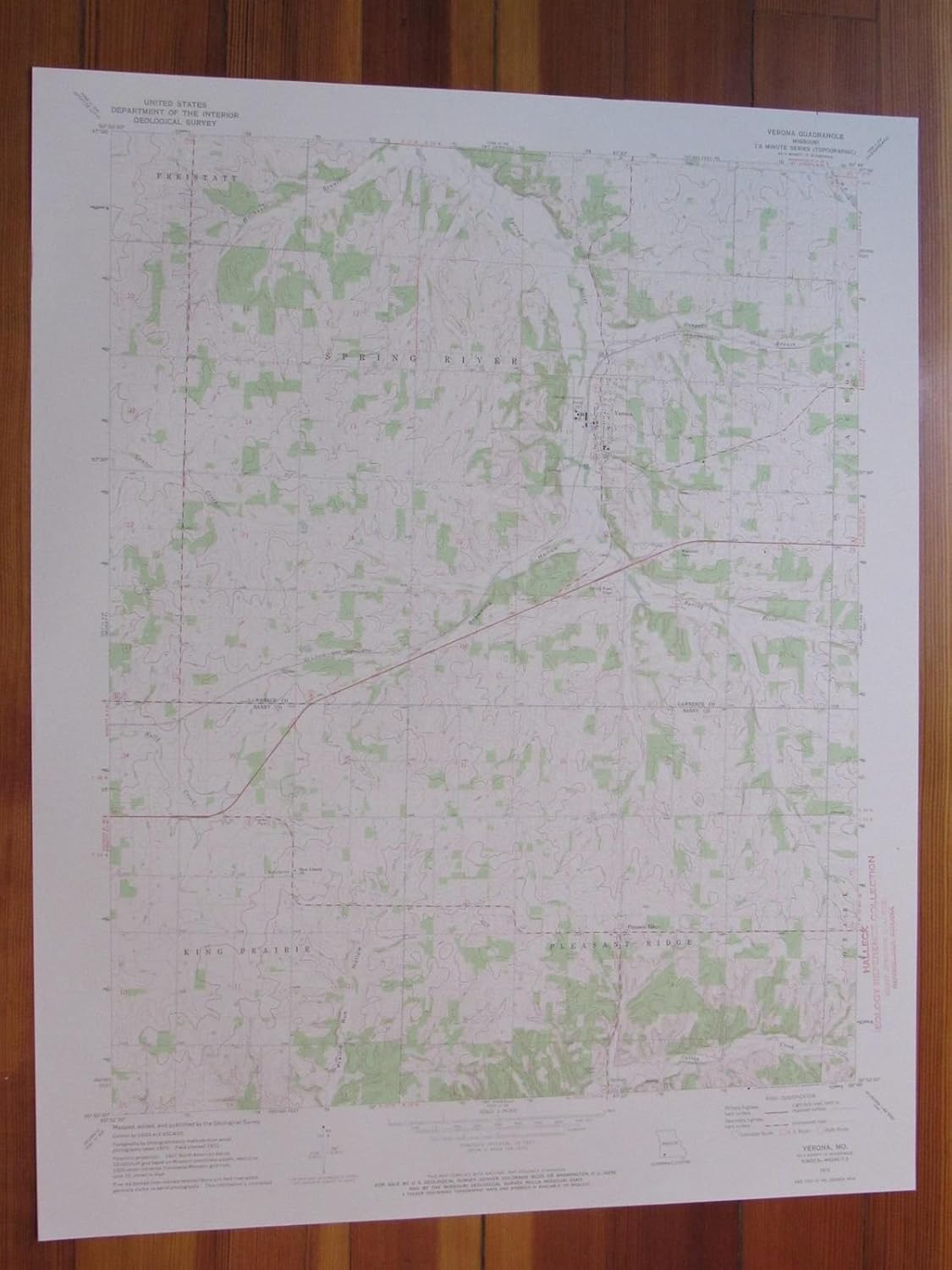 Verona Missouri 1973 Original Vintage USGS Topo Map