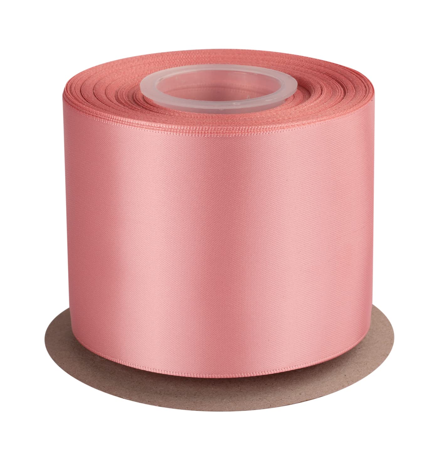 Double Faced Satin Ribbon, 75mm X 22M, Solid Polyester Craft Ribbon, Perfect for Gift Wrapping, Crafts, Wedding Party Ceremony Decoration, Floral Arrangement, Sewing (Dusty Rose) — image 1