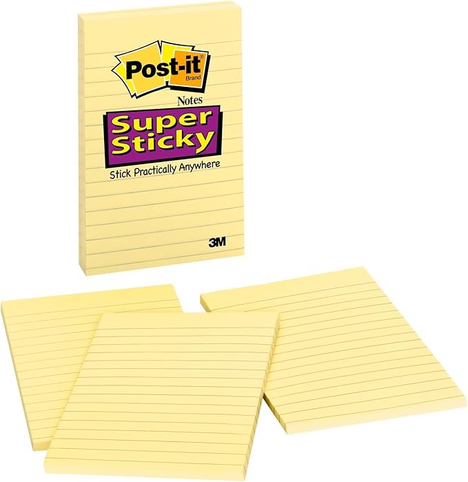 Postit Super Sticky Notes, 2x Sticking Power, 4 in x 6 in
