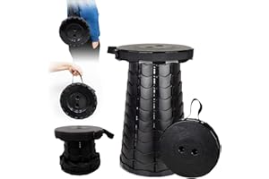 MENG YU QIAN XUN Upgraded Portable Folding Stool, Height Adjustable, Lightweight Yet Sturdy, Extendable Camping Chairs or Travel Footrest - Can Withstand at leasty 400 lbs.