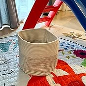 Große Baumwolle Seil Korb, Emooqi Wäschekorb Baumwollseilkorb