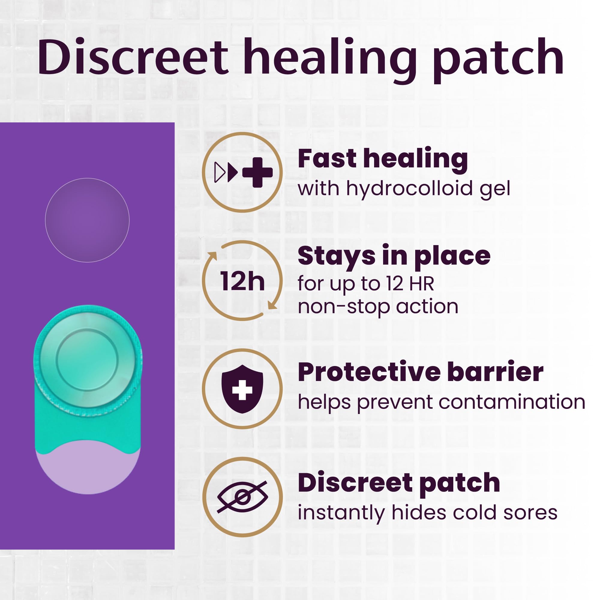 Mederma Cold Sore Discreet Healing Patch - Hydrocolloid Gel for Fast Healing, Relieves Pain, Redness & Swelling, Conceals Cold Sores (30 Patches)