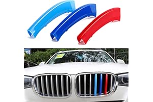 HUAPX Tri-Colored Grille Insert Trims, 1Set(3pcs) W/Standard Front Stripe Grille Insert Trims Comaptible for 2011-2017 BMW F25 X3/2014-2017/2018 F26 X4 Center Kidney Grill (7Beams)