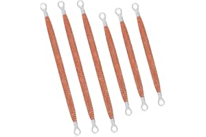 QOOWFEANIG Universal Braided Ground Straps 6PCS Engine Ground Strap Wire Rings Terminal for Car Automotive Copper Ground Stra