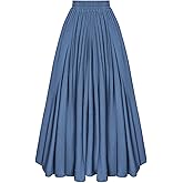 Scarlet Darkness Maxi Skirts for Women Long Flowy Boho Renaissance Skirt with Pockets